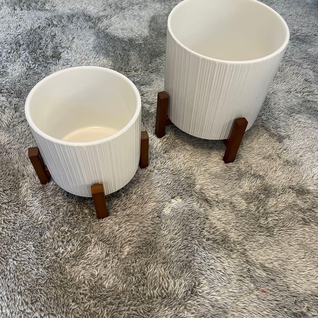 セラミックプランター バンブースタンド付き 2点セット｜新品・未使用 付き