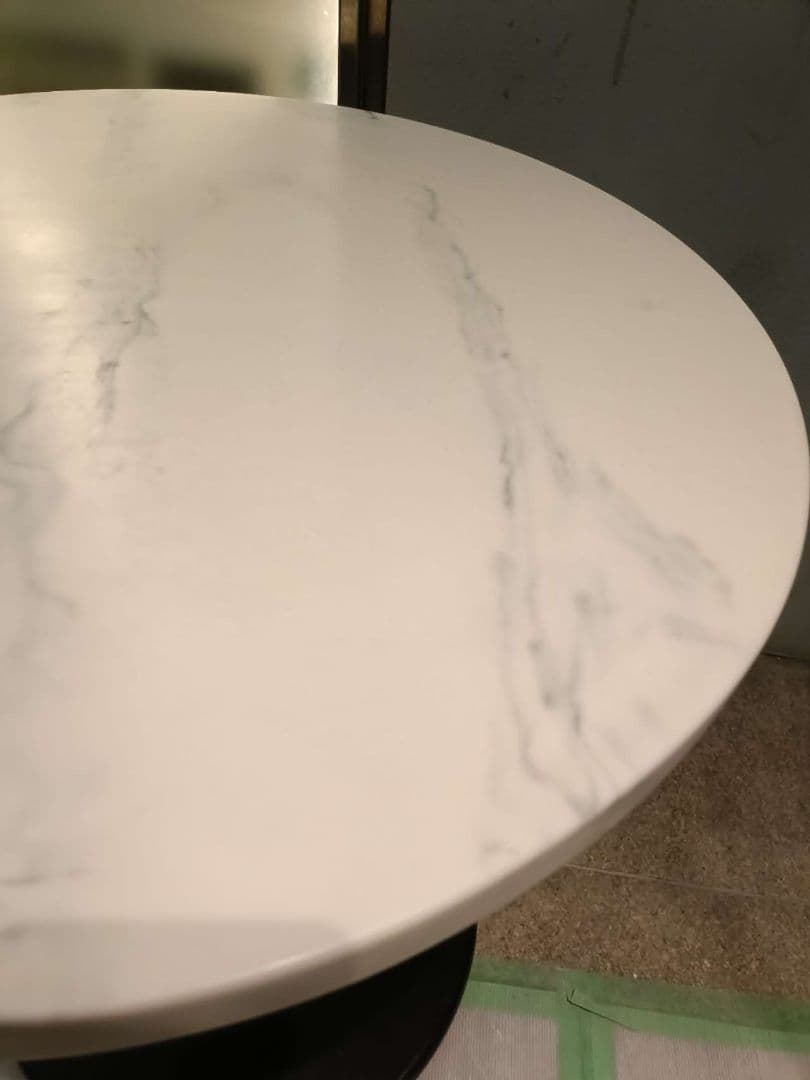円形大理石風テーブル 直径60cmサイドテーブル　カフェテーブル