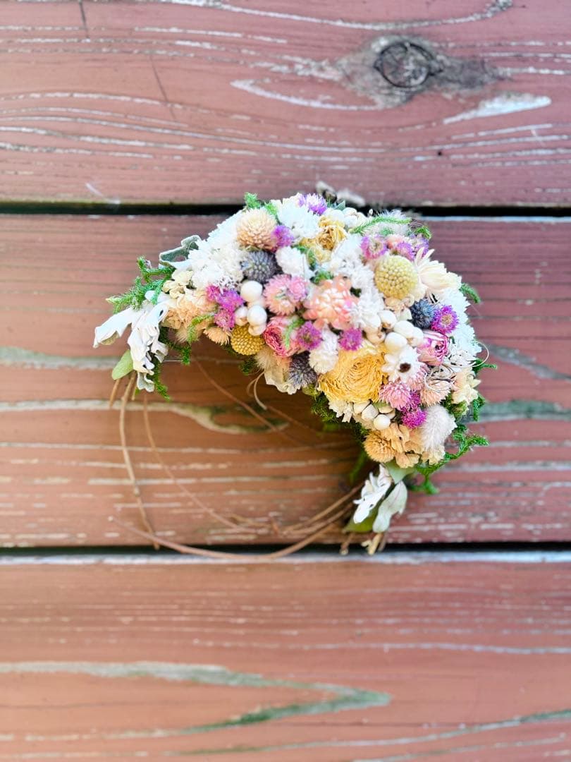 三日月リース ドライフラワーリース リース スワッグ 春待ちリース 春