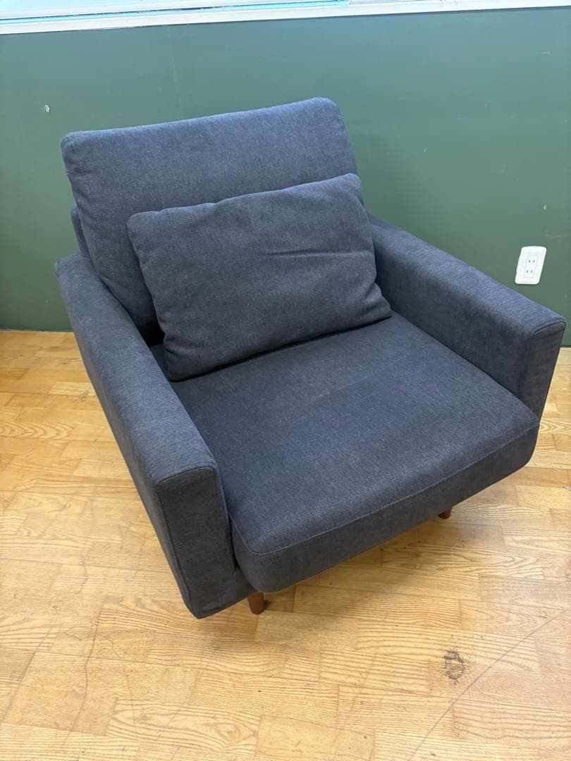 M046 グレー 1人掛けソファ 幅760mm