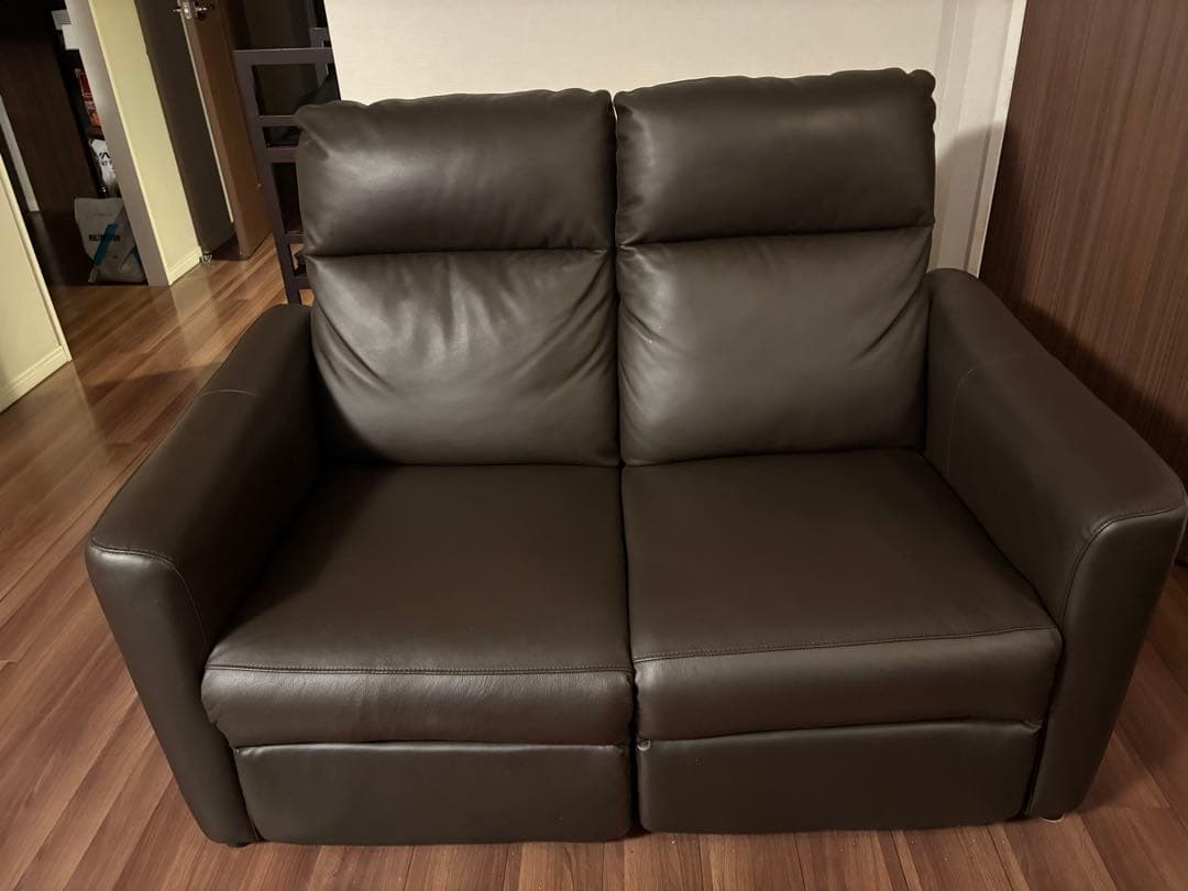 ニトリ　ソファ　電動リクライニング　ダークブラウン