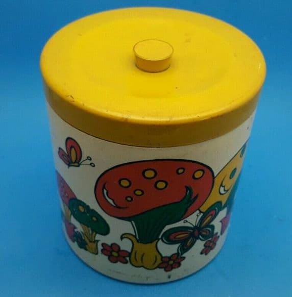 1960年代 米国ビンテージ ロイヤルテリーきのこ柄キャニスター３こセット