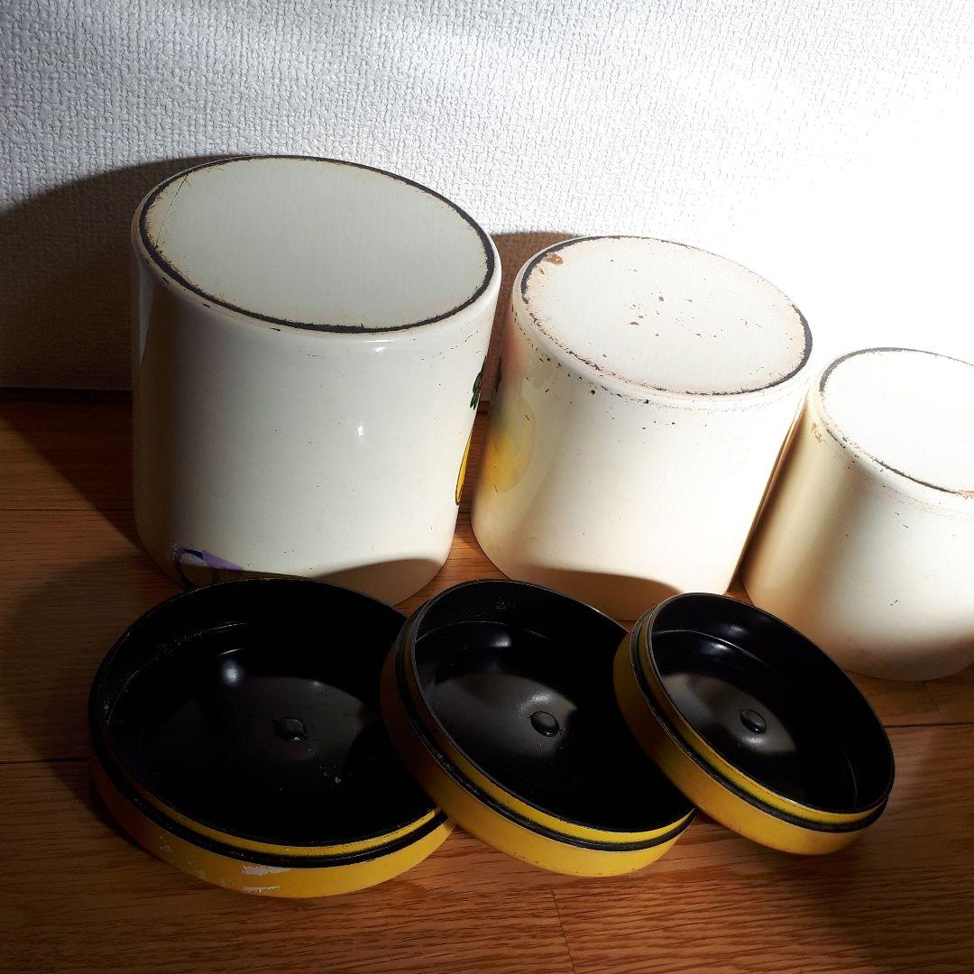 1960年代 米国ビンテージ ロイヤルテリーきのこ柄キャニスター３こセット