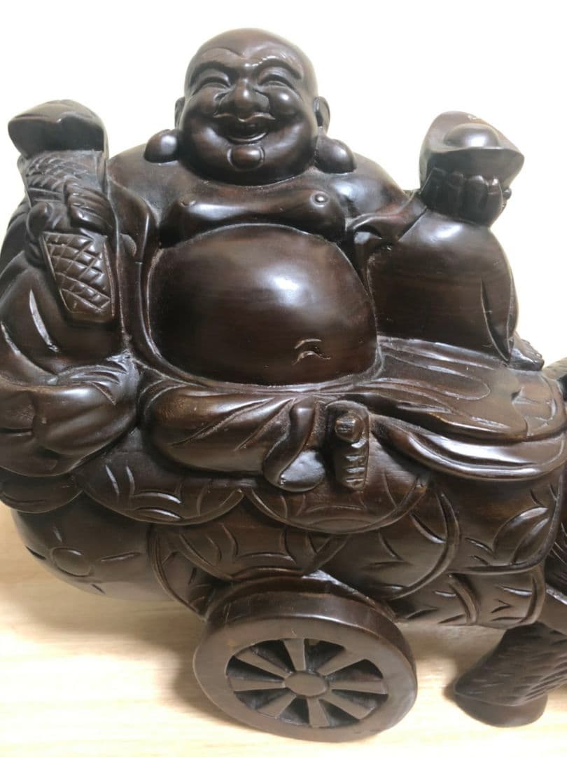 一本物手彫り布袋水牛