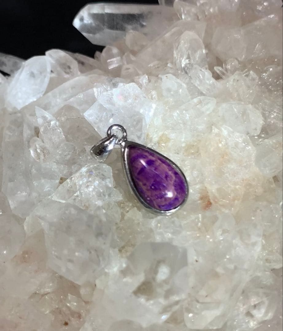 ★天然色★ ピンクスギライト　ペンダントトップ　silver925