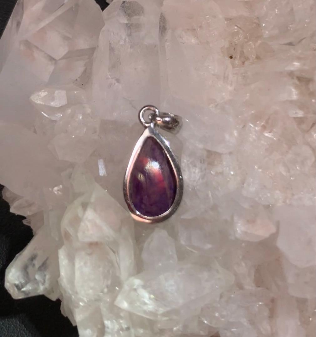 ★天然色★ ピンクスギライト　ペンダントトップ　silver925