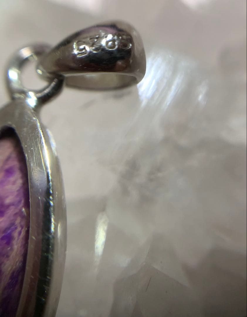 ★天然色★ ピンクスギライト　ペンダントトップ　silver925