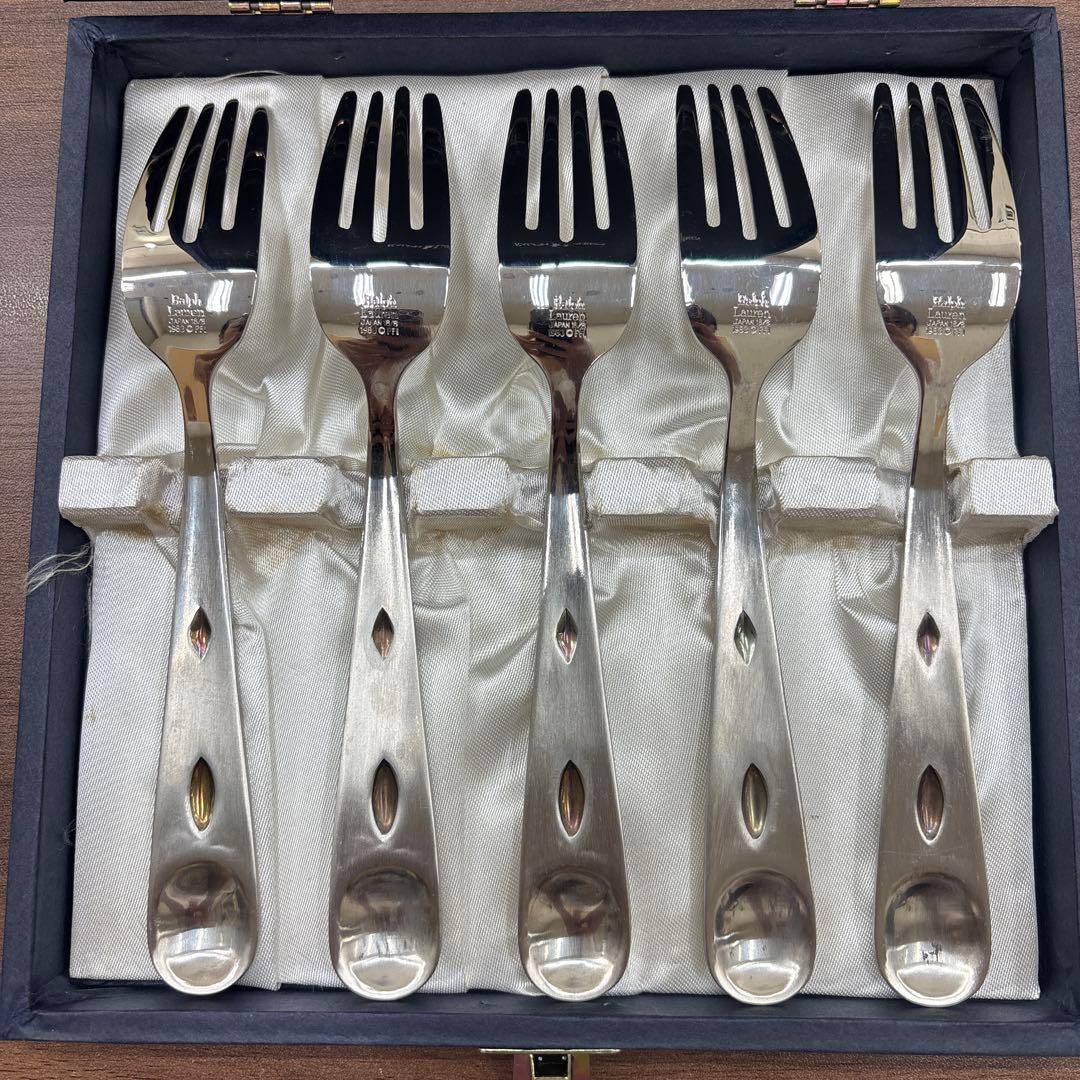 ラルフローレン コンチョ ステンレス サラダ フォーク 5本セット カトラリー