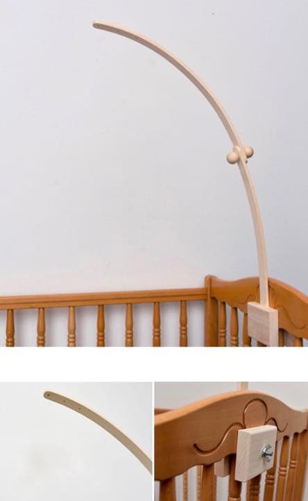 ベッドメリー＆木製アーム　気球　雲　おしゃれ