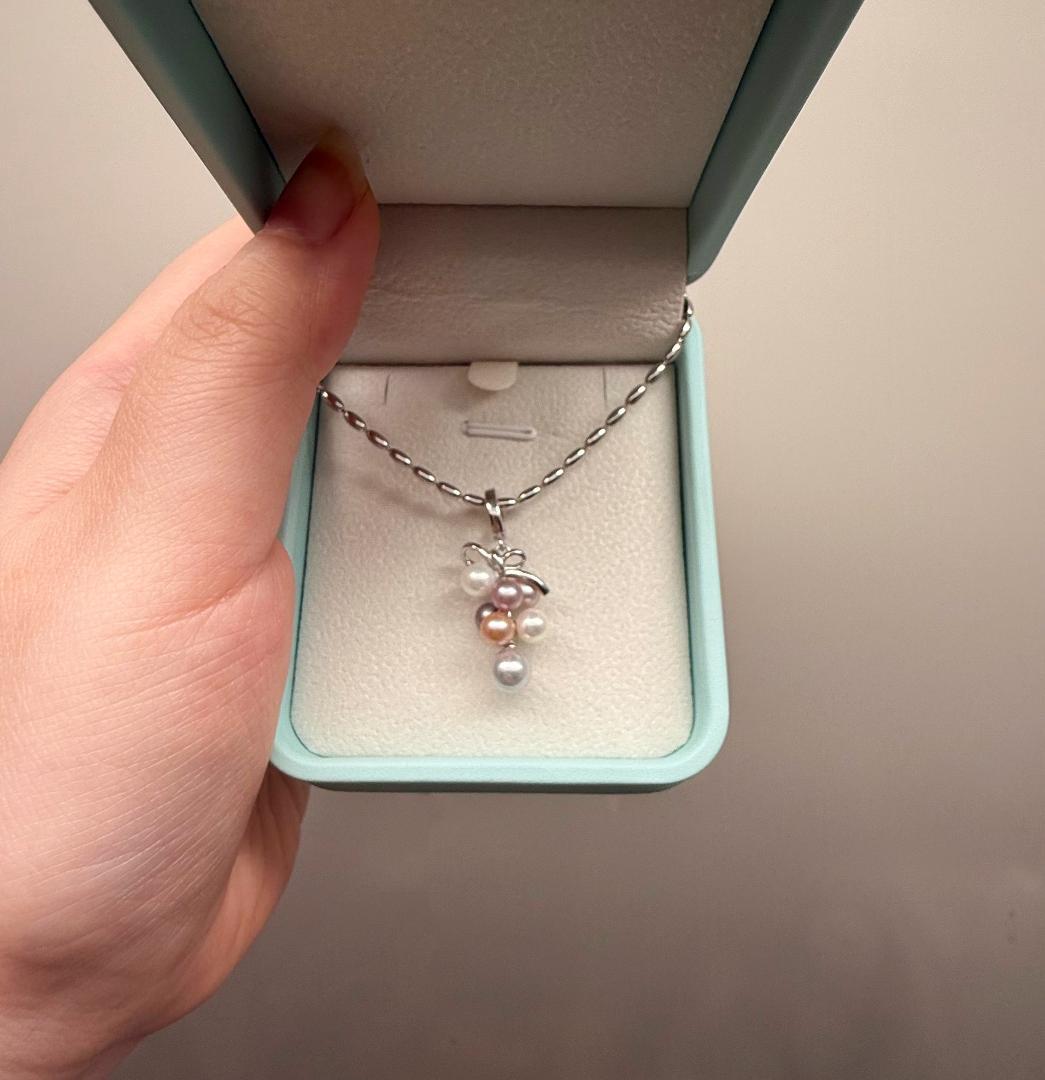 ✨【極光】天然マルチカラー 真珠 ペンダントトップ あこや真多麻入 S925✨