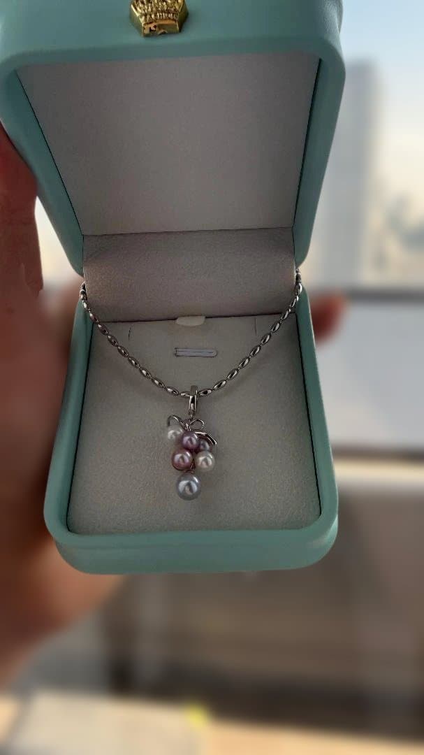 ✨【極光】天然マルチカラー 真珠 ペンダントトップ あこや真多麻入 S925✨