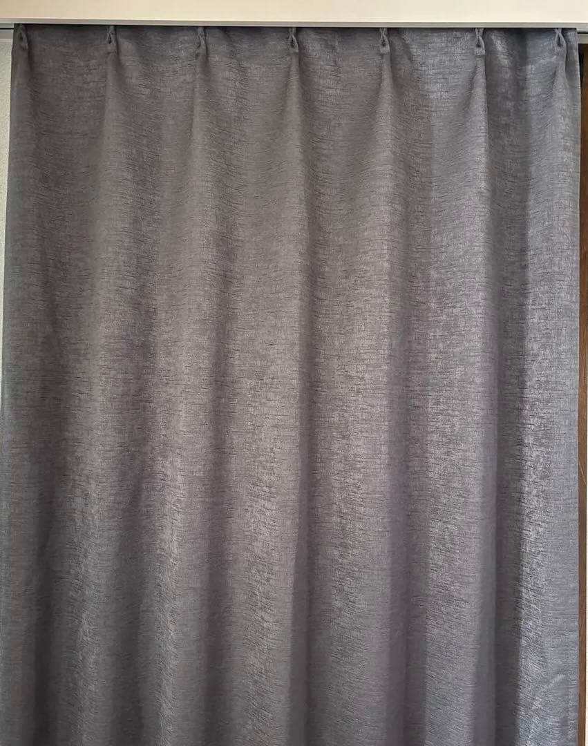 遮熱 遮光2級 カーテン ダークグレー　ジャカード織２枚