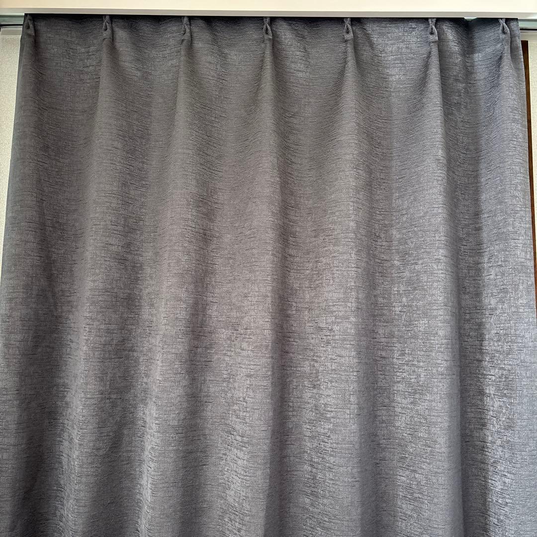 遮熱 遮光2級 カーテン ダークグレー　ジャカード織２枚
