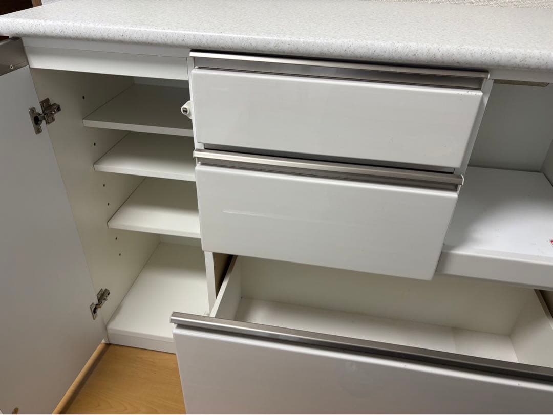 ニトリキッチンカウンター　アルミナ2 120CT WH