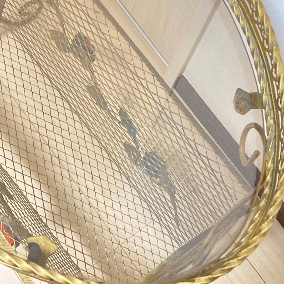 アンティーク ガラステーブル 硝子テーブル 薔薇 ヴィンテージ　小物入れ　冊子