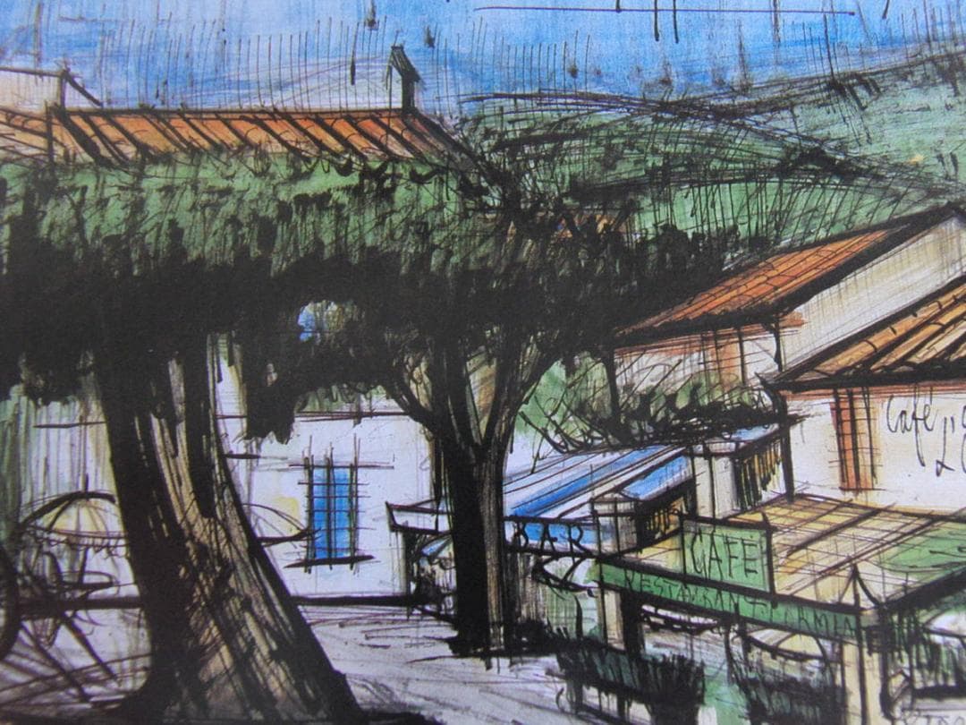 ベルナール・ビュッフェ、希少な額装用画集より、新品額装、マット額装付、状態良好