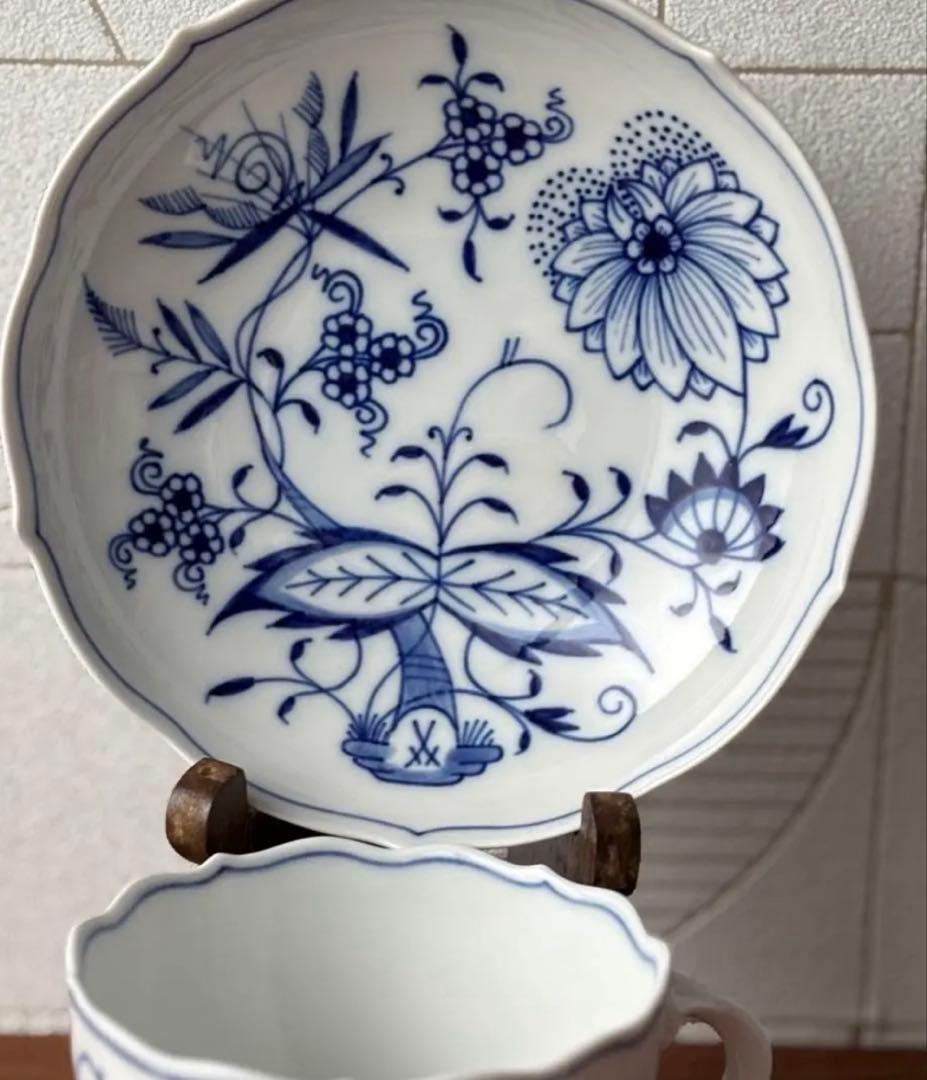 マイセン　ブルーオニオンカップ&ソーサー　プレート　18㎝　トリオ　3点セット