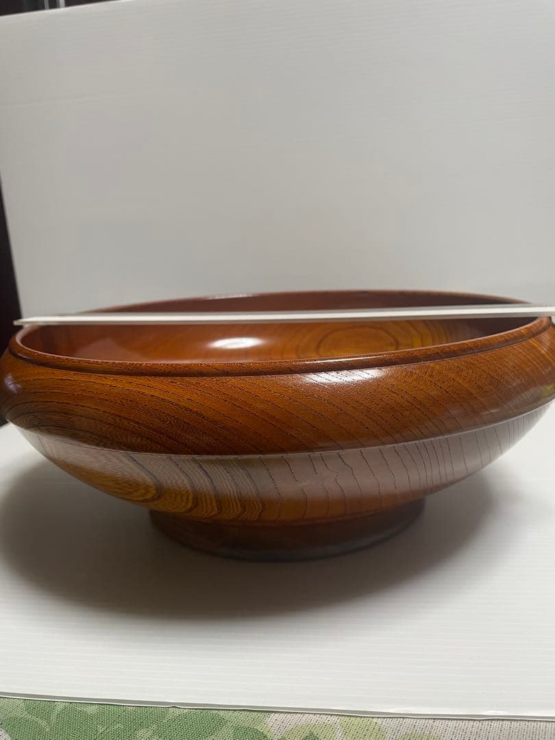 木製大型菓子器　28センチ　会津塗り