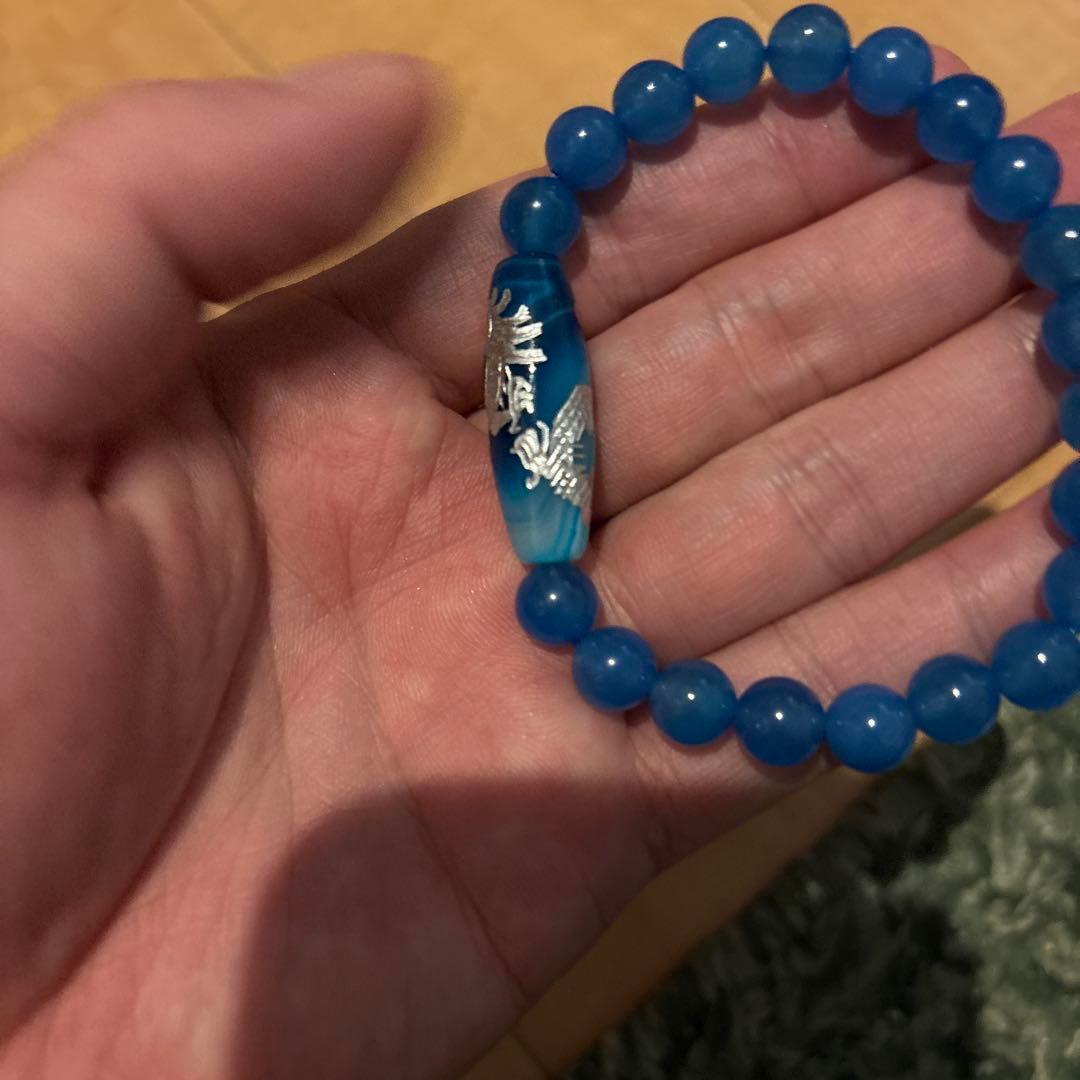 手彫！龍神天珠！上質青瑪瑙！パワー！すごい！