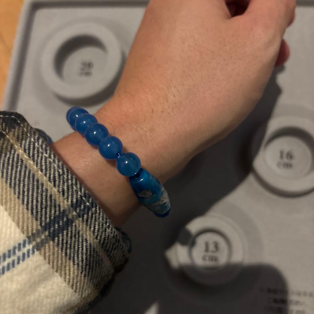 手彫！龍神天珠！上質青瑪瑙！パワー！すごい！