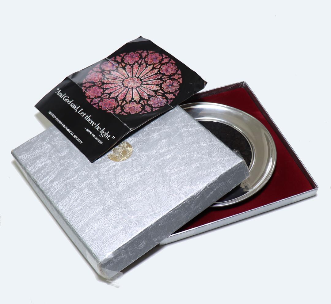 ワシントン大聖堂 ヴィンテージ ステンドグラス 限定作品 大型 バラ窓 箱付き