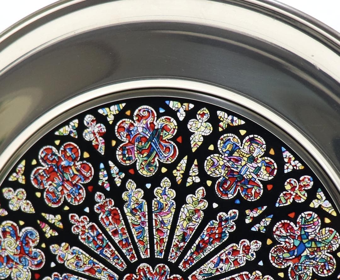 ワシントン大聖堂 ヴィンテージ ステンドグラス 限定作品 大型 バラ窓 箱付き