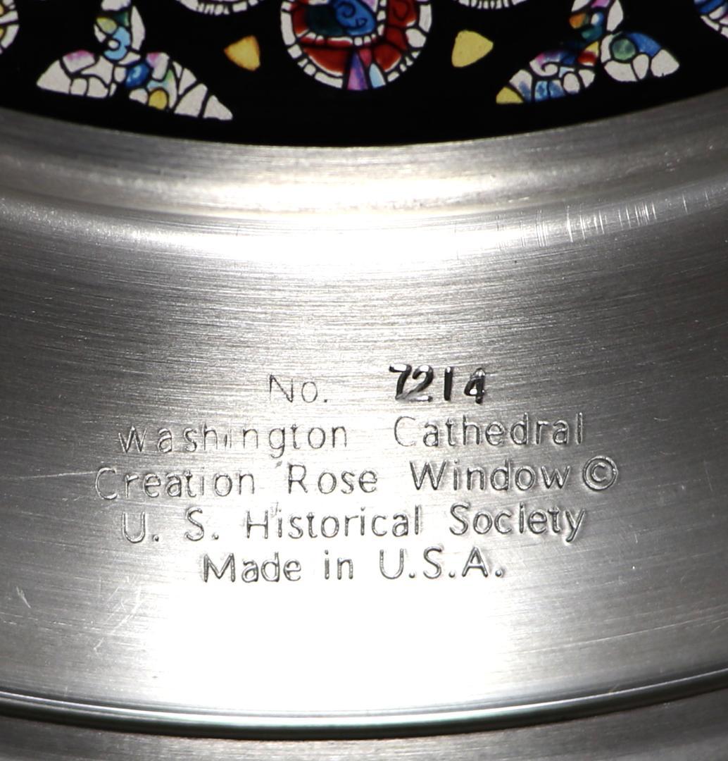 ワシントン大聖堂 ヴィンテージ ステンドグラス 限定作品 大型 バラ窓 箱付き