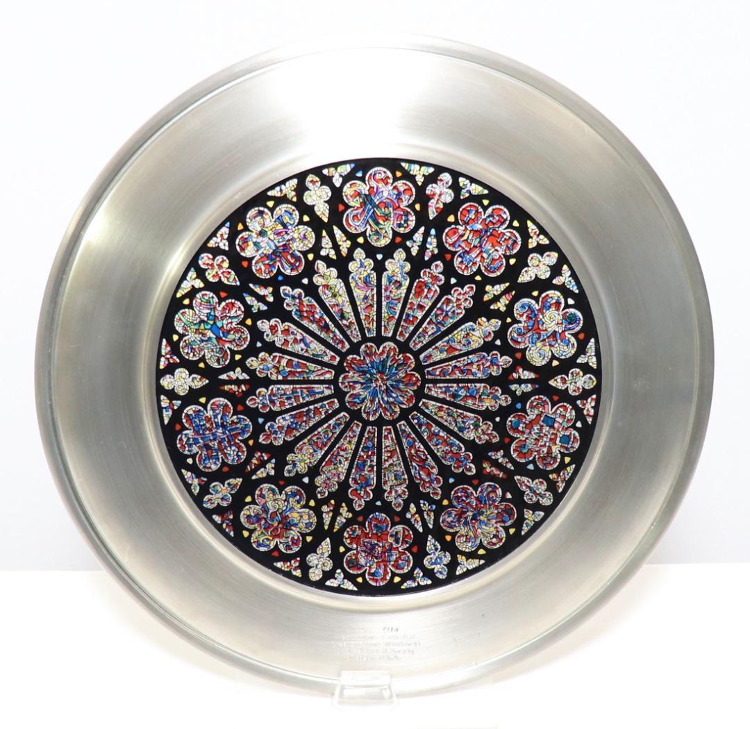 ワシントン大聖堂 ヴィンテージ ステンドグラス 限定作品 大型 バラ窓 箱付き