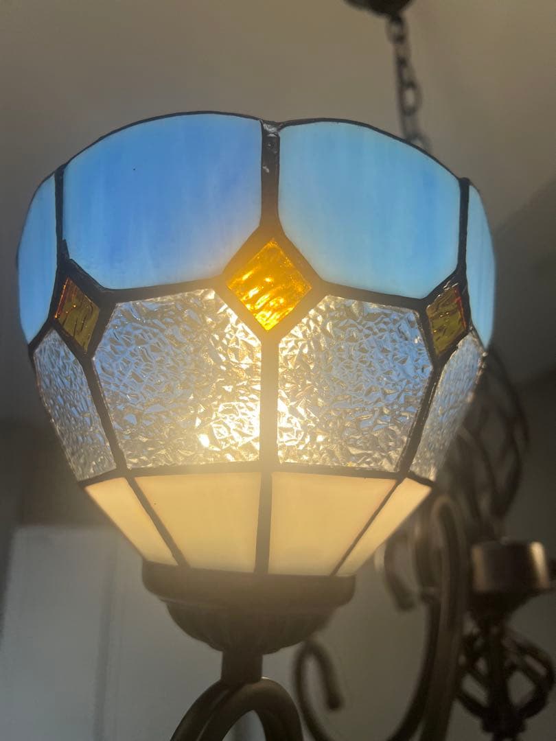 3灯ステンドグラスシャンデリア