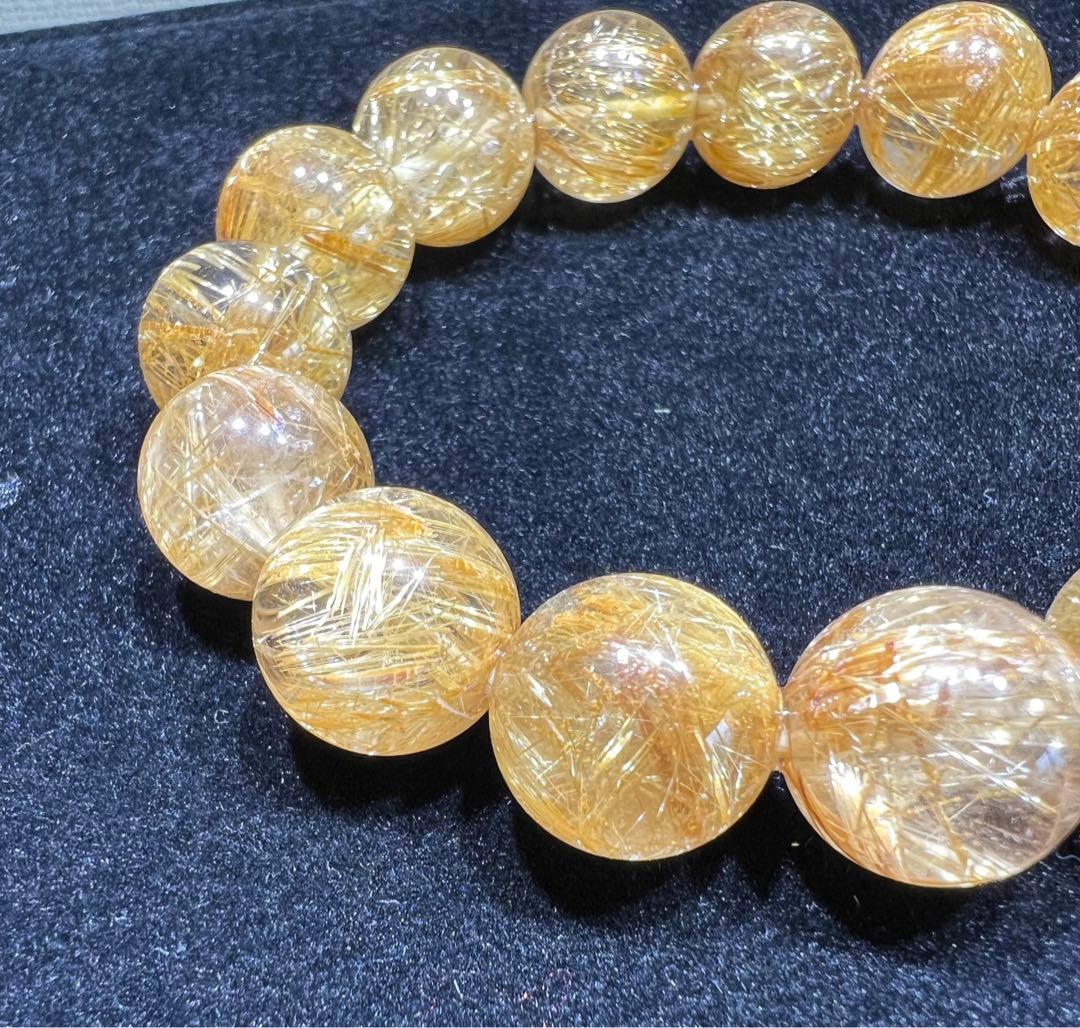 極上品 タイチンルチル ブレスレット 14.5mm