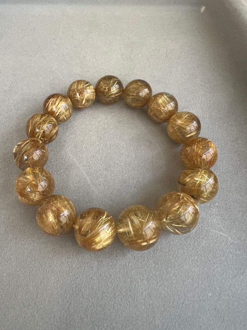 極上品 タイチンルチル ブレスレット 14.5mm