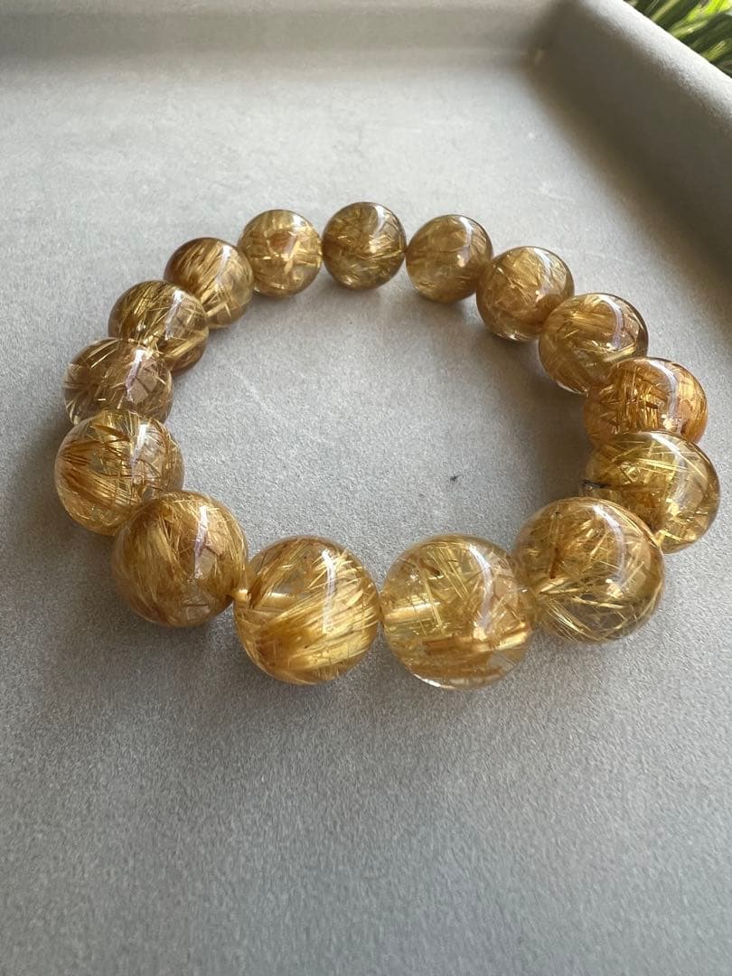 極上品 タイチンルチル ブレスレット 14.5mm