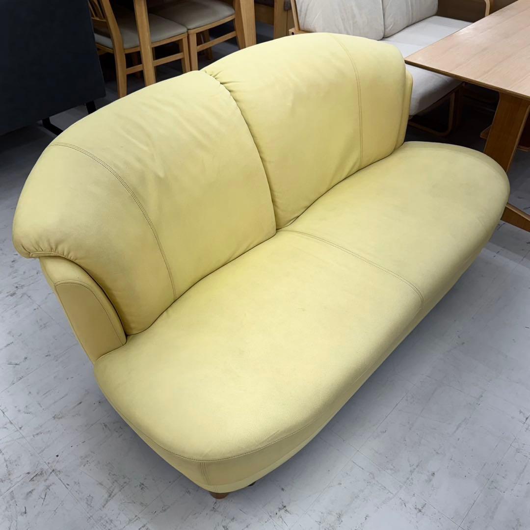 定価数十万♪ マルニ木工 150cm幅2人掛けソファ ソフトレザー製