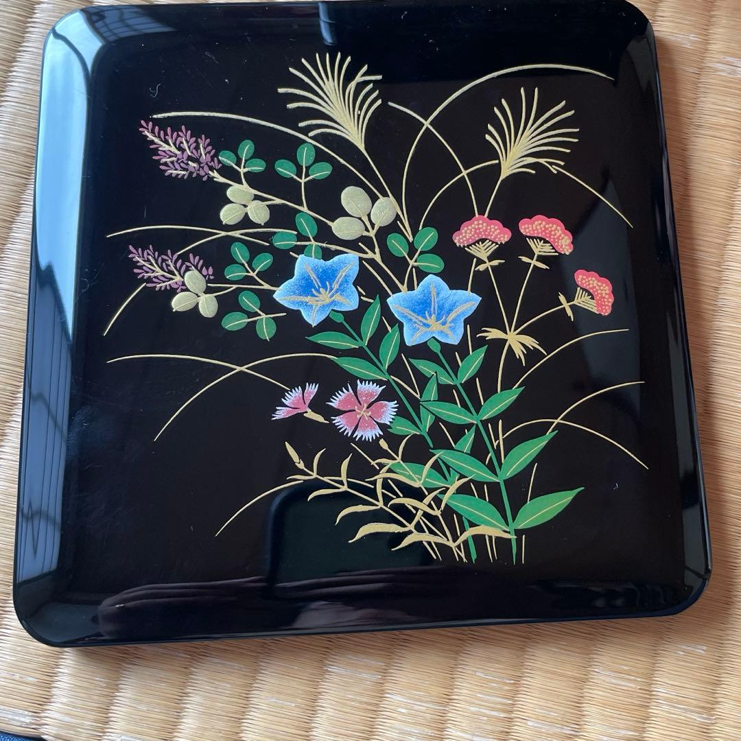 花柄漆器重箱 3段