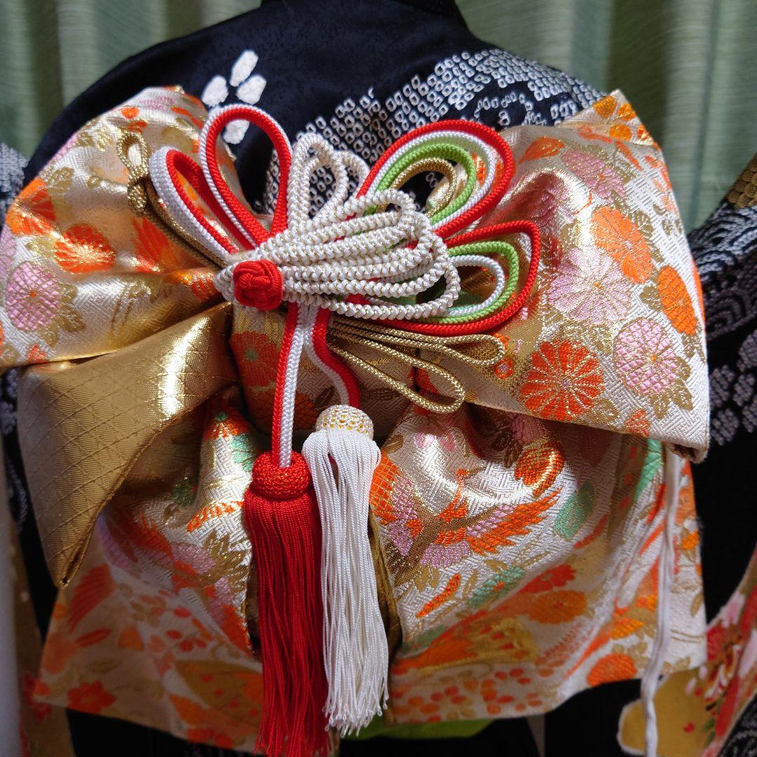 7sb2 疋田絞り　希少品　厳選正絹　七五三　女の子　7歳着物セット