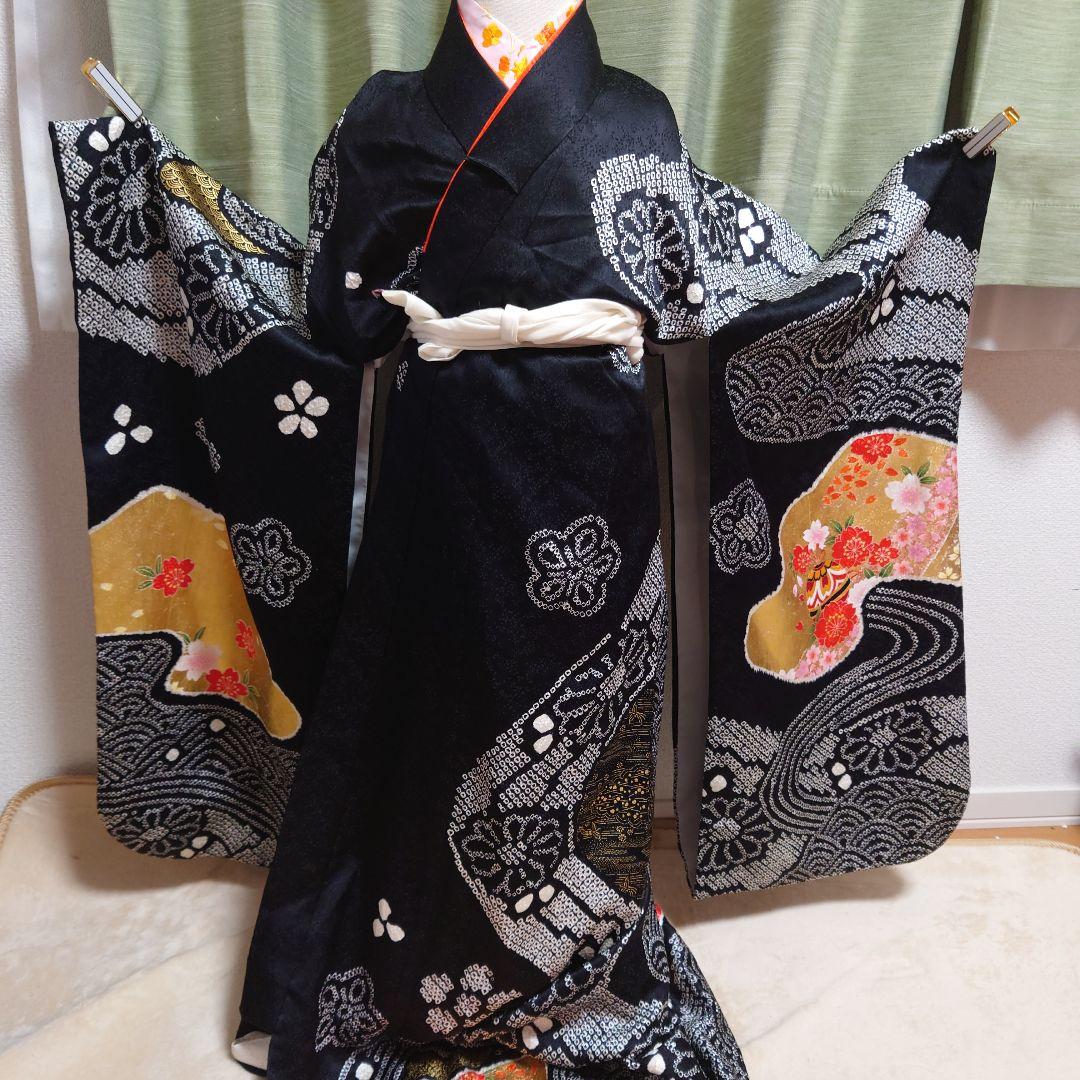 7sb2 疋田絞り　希少品　厳選正絹　七五三　女の子　7歳着物セット
