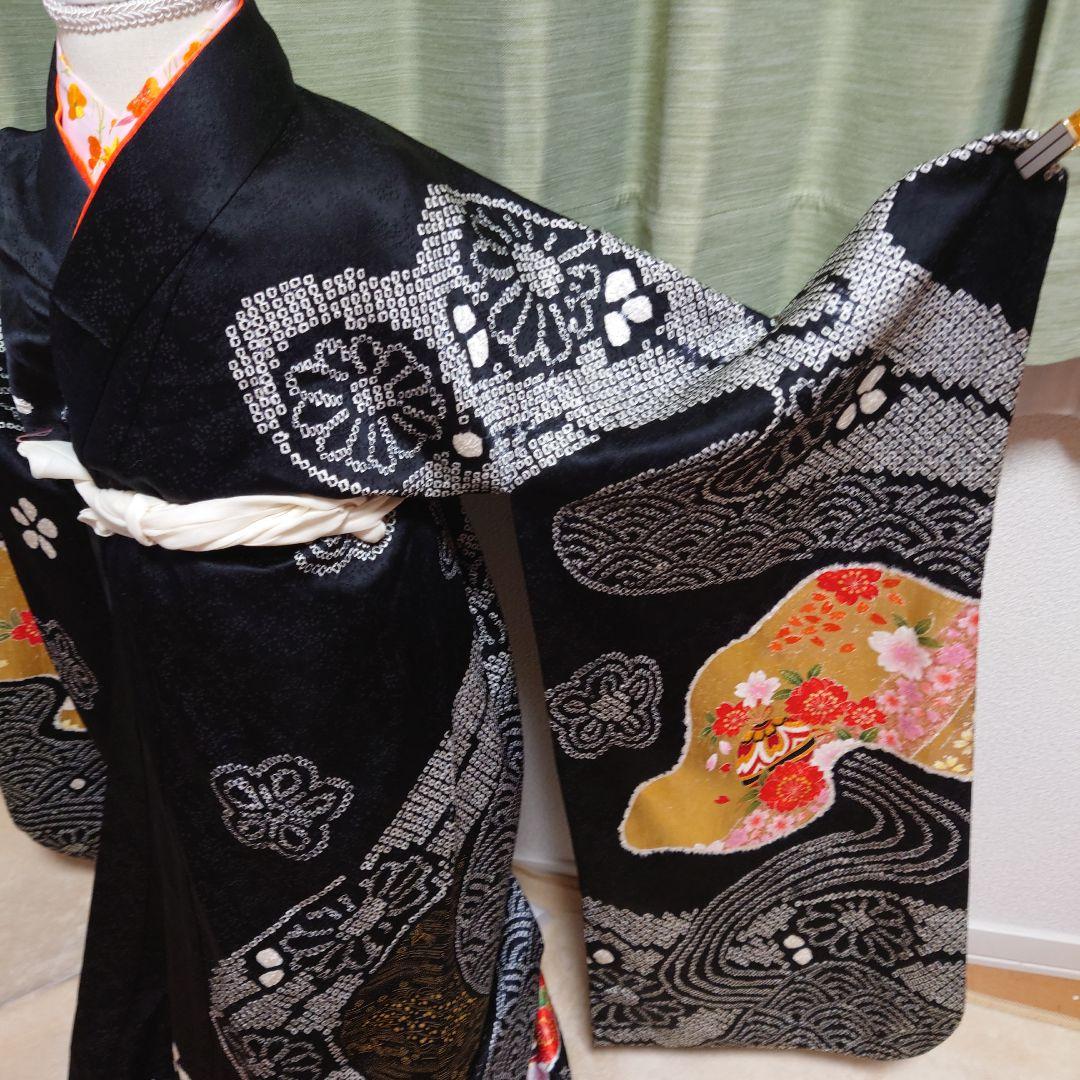 7sb2 疋田絞り　希少品　厳選正絹　七五三　女の子　7歳着物セット
