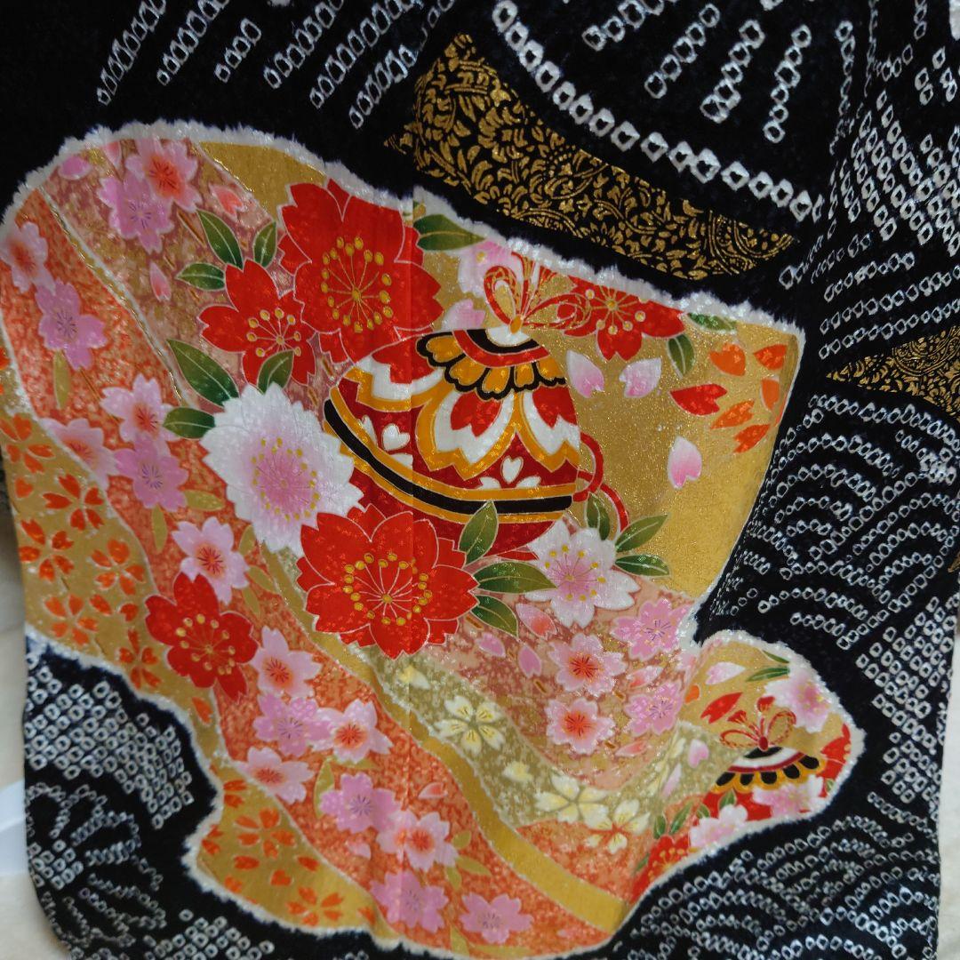 7sb2 疋田絞り　希少品　厳選正絹　七五三　女の子　7歳着物セット