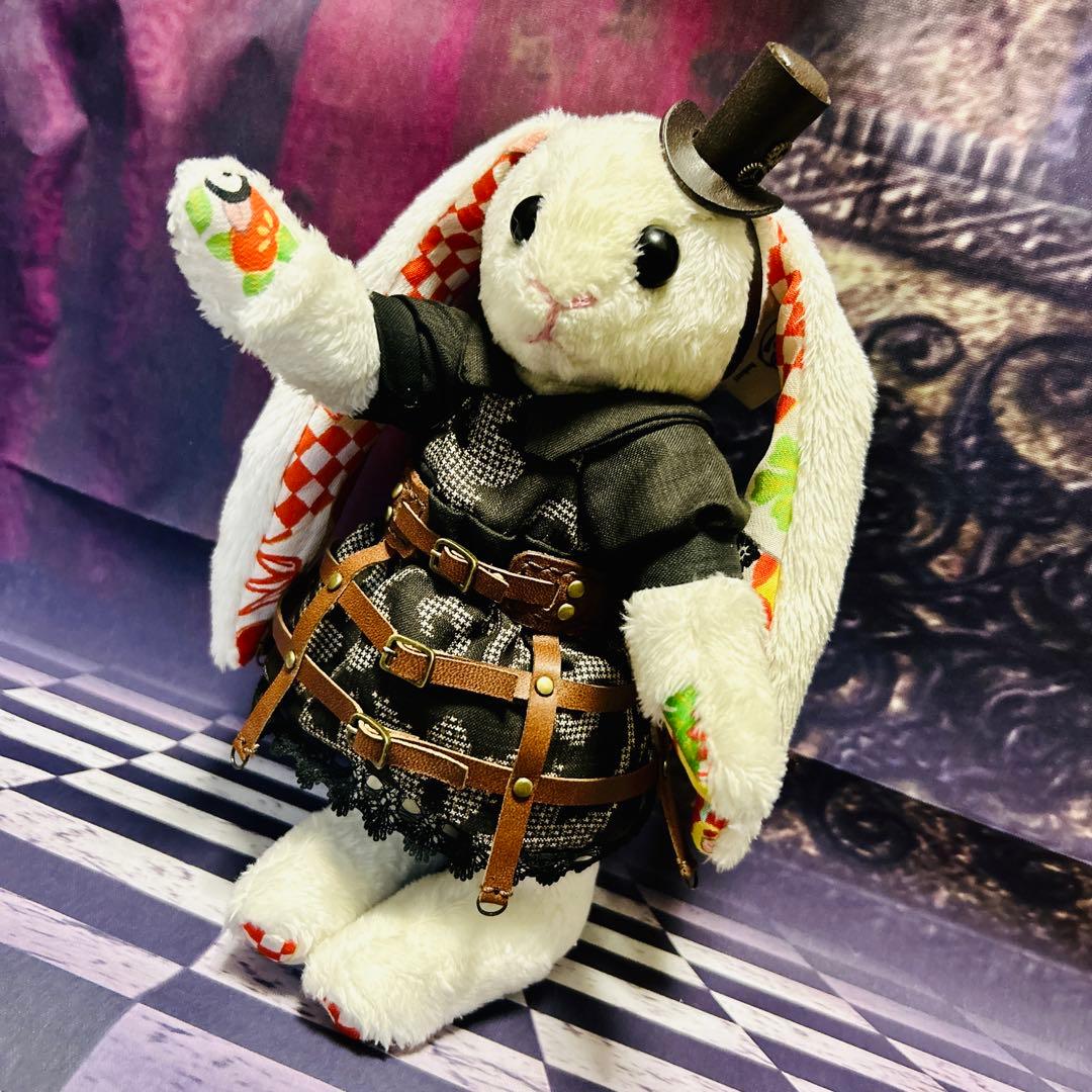 ぬいぐるみ　白うさぎ　スチームパンク
