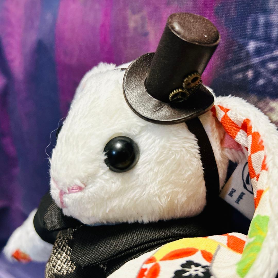 ぬいぐるみ　白うさぎ　スチームパンク