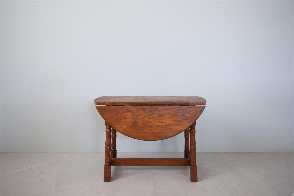 英国アンティーク木製ドロップリーフコーヒーテーブル/バタフライ机(85-31)