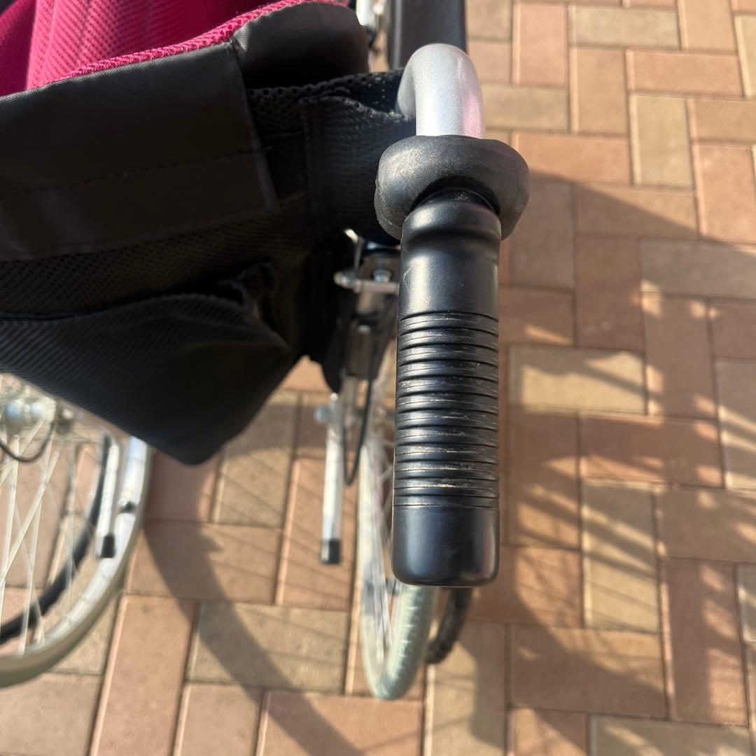 美品 Care-Tec 車椅子 CA-10SU レッド 折りたたみ 自走式