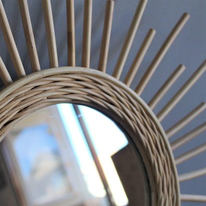 北欧 壁掛けミラー ラタン 壁掛け鏡 ウォールミラー 玄関 ナチュラルインテリア