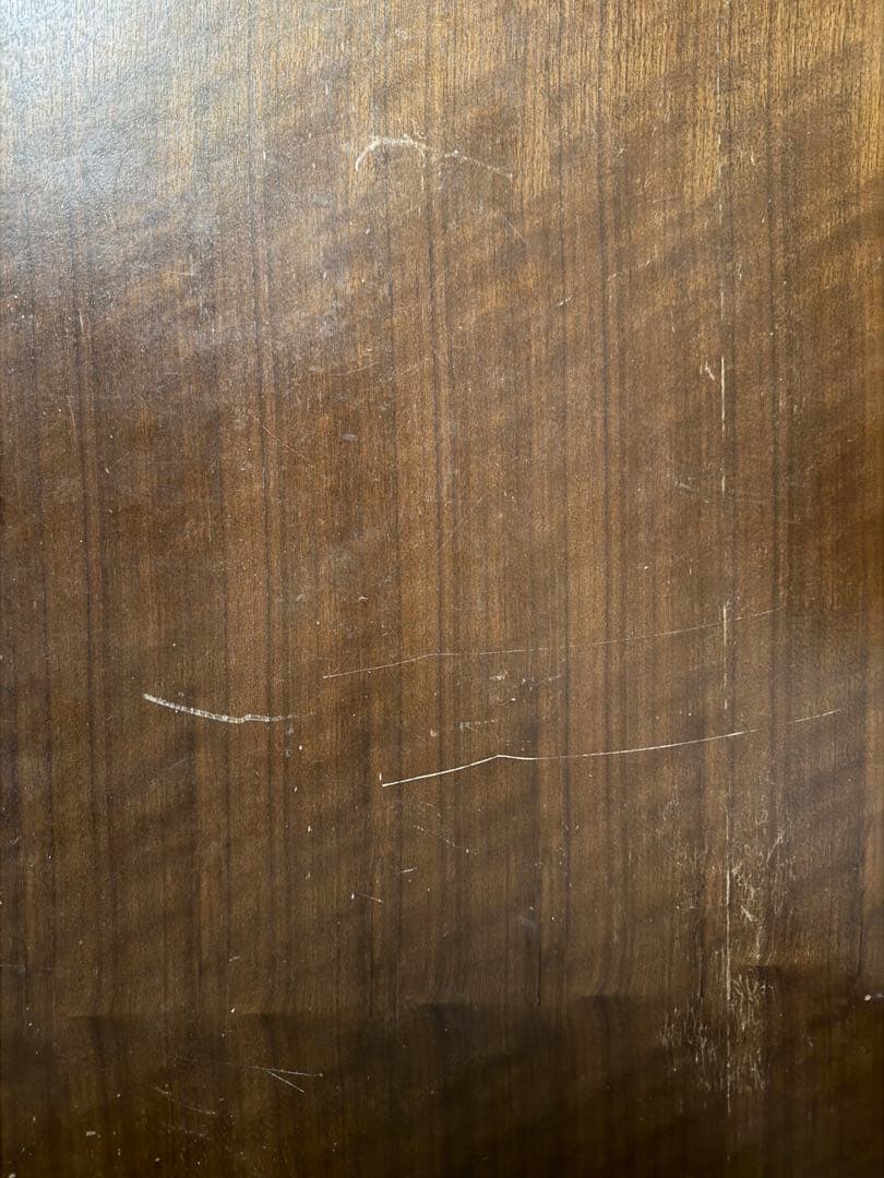 ウォルナット突板　ガス圧昇降式テーブル 110x60cm キャスター付き