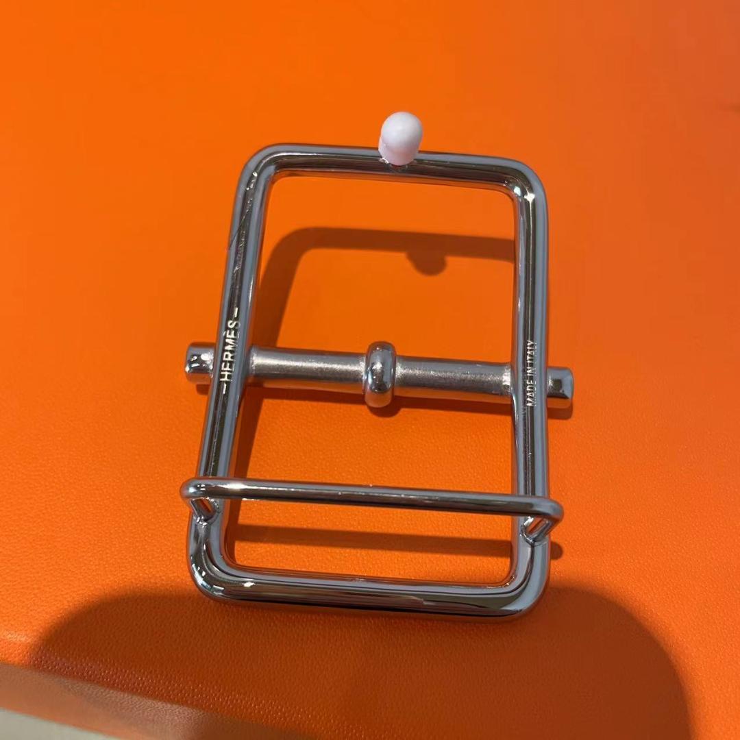 HERMESベルト ブラウン × シルバー H バックル 3.8cm 105cm