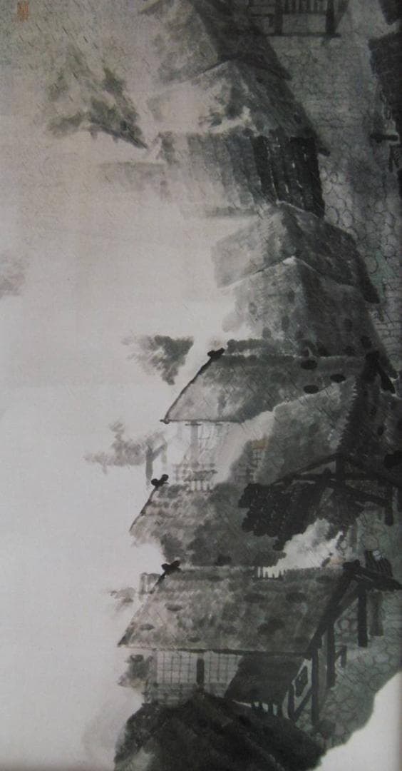 前田青邨、【湯治場 修善寺】、希少な大判額装用画集より、美品、日本