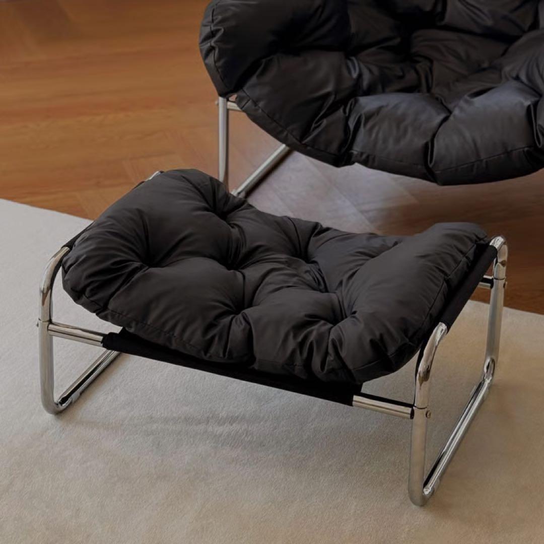 【値下げ】ART OF BLACK 1人掛けソファ ブラック　オットマン付き