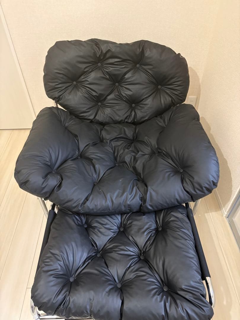 【値下げ】ART OF BLACK 1人掛けソファ ブラック　オットマン付き