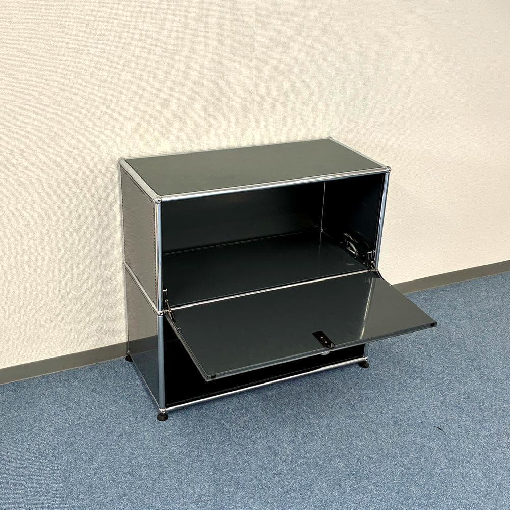 中古 USMハラー｜キャビネット サイドボード 1列2段 アントラサイト