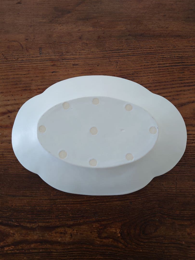安藤雅信　オランダ四弁オーバル輪花皿 L（白マット釉）新品